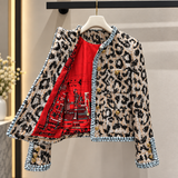 Women's Jacket | Leopard Print | Round Neckline, Stylish Design