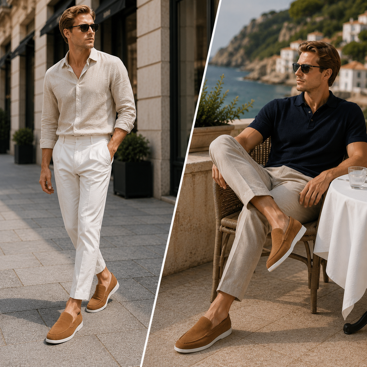 Heren leren instapschoenen | Licht en casual loafers