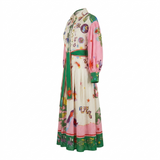 Midi jurk viscose met patroon enkel lengte