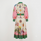 Midi jurk viscose met patroon enkel lengte