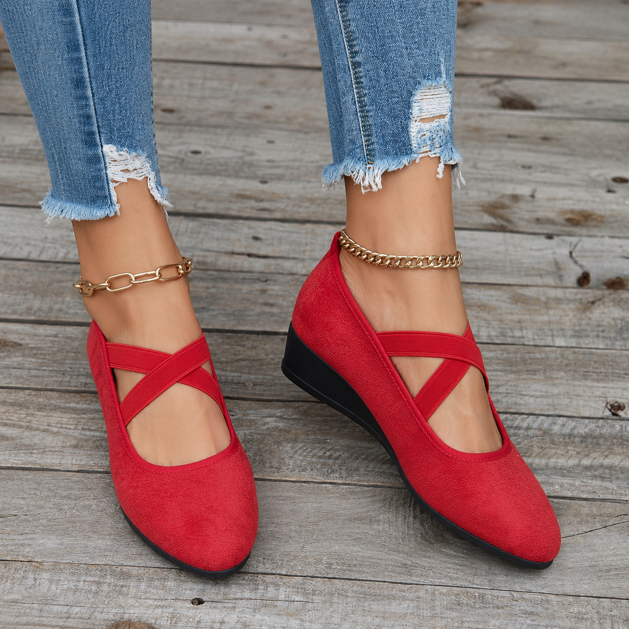 Damen geschlossene Keil-Ballerinas | bequeme Passform für den Alltag