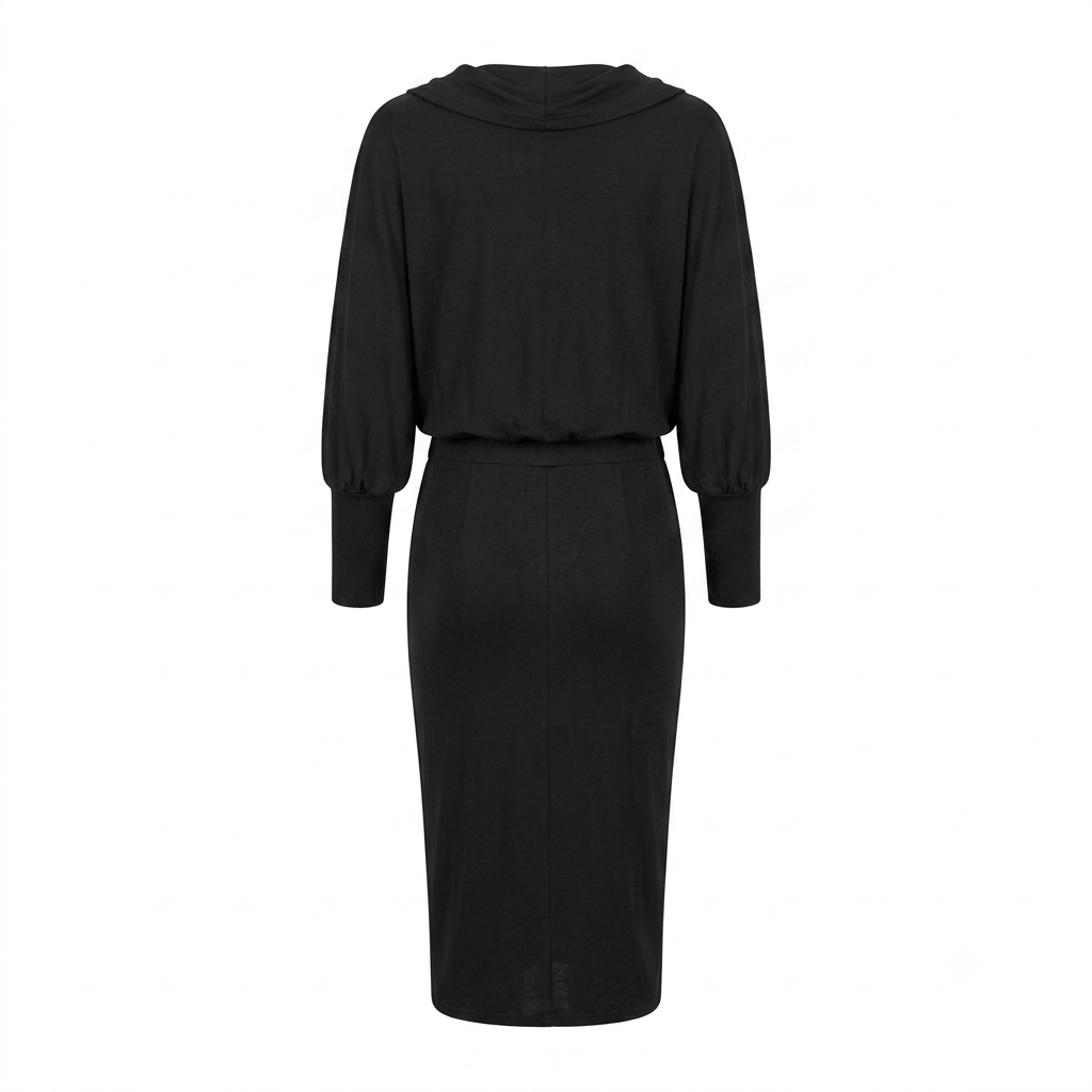 Women's Midi Dress | Knit Dress, Bodycon | Draped Collar