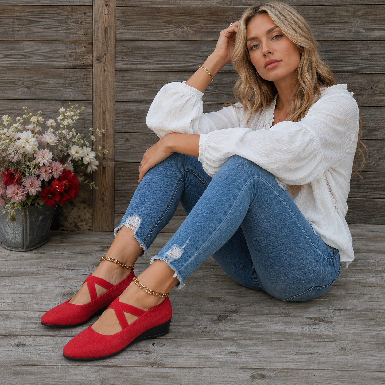 Damen geschlossene Keil-Ballerinas | bequeme Passform für den Alltag