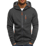 Miesten hoodie | Vetoketjulla, rentoileva istuvuus | Harmaa