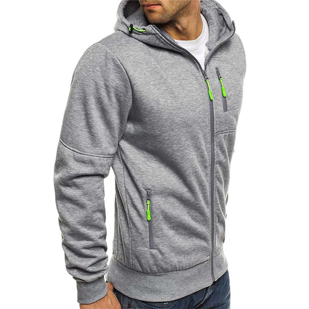 Miesten hoodie | Vetoketjulla, rentoileva istuvuus | Harmaa
