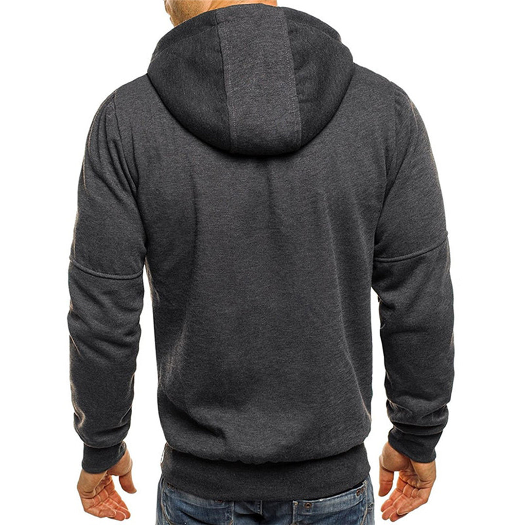 Miesten hoodie | Vetoketjulla, rentoileva istuvuus | Harmaa