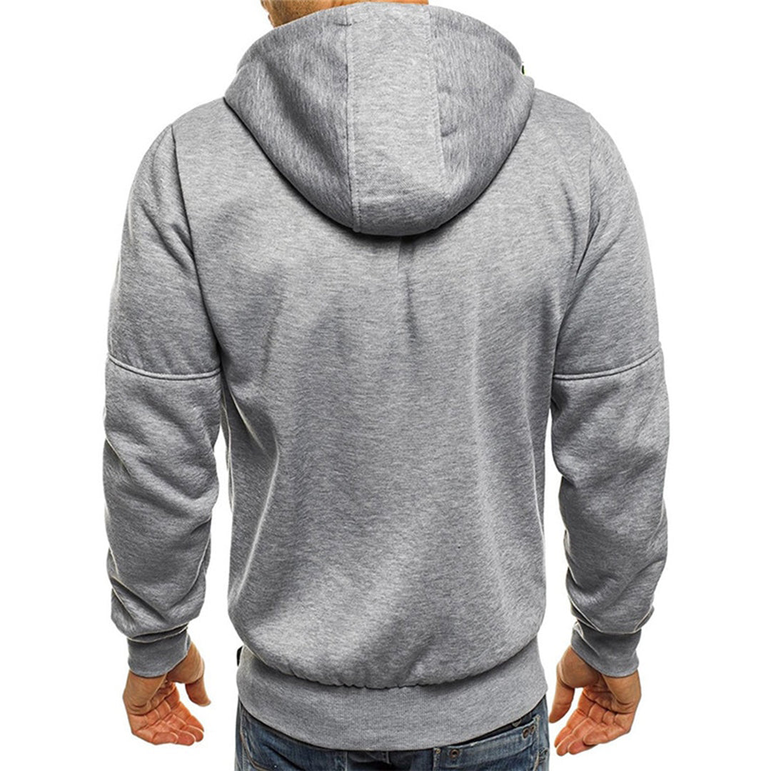 Miesten hoodie | Vetoketjulla, rentoileva istuvuus | Harmaa