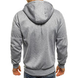 Miesten hoodie | Vetoketjulla, rentoileva istuvuus | Harmaa