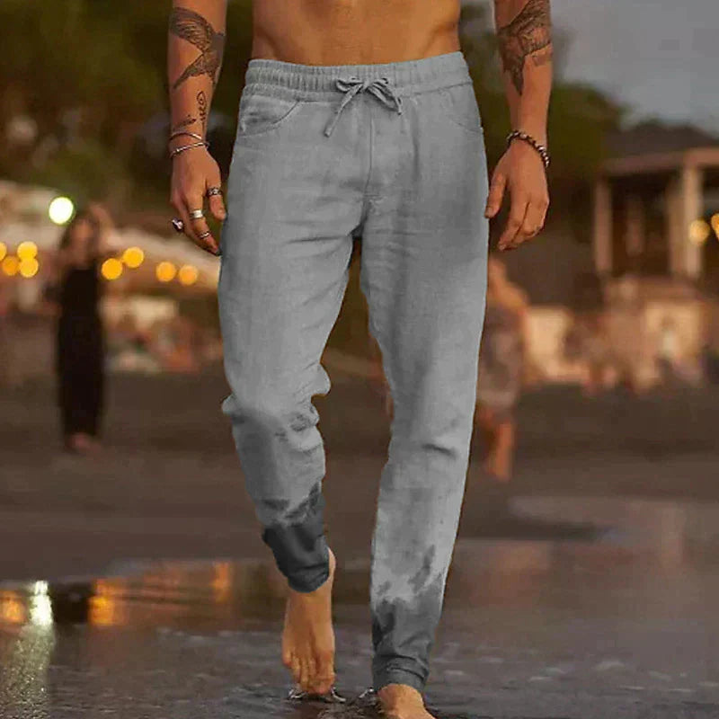 Liinenpantalon | Rento istuvuus, kevyt | Miesten rannikon housut
