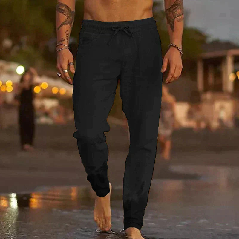 Liinenpantalon | Rento istuvuus, kevyt | Miesten rannikon housut