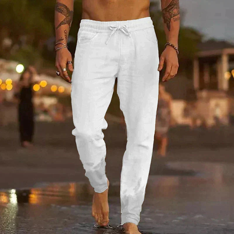 Liinenpantalon | Rento istuvuus, kevyt | Miesten rannikon housut
