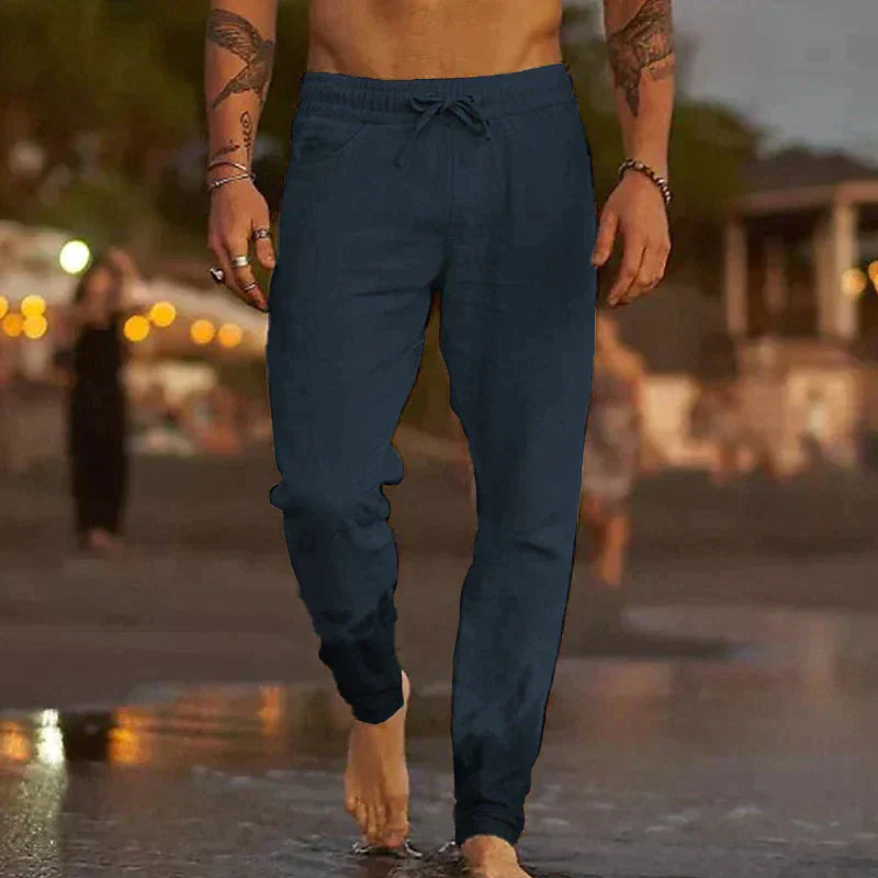 Liinenpantalon | Rento istuvuus, kevyt | Miesten rannikon housut