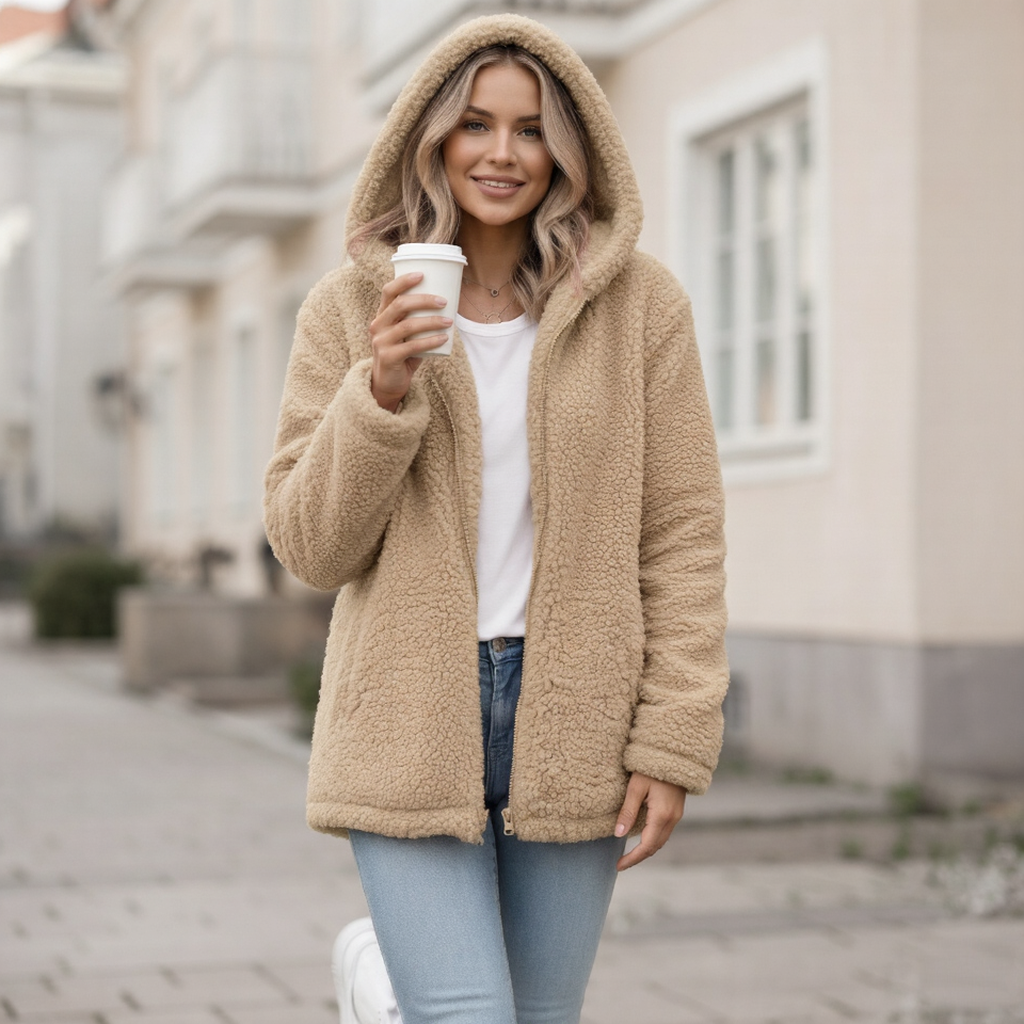 Fleece-takki hupulla - Vetoketju - Fleece-liivi Mukavuus