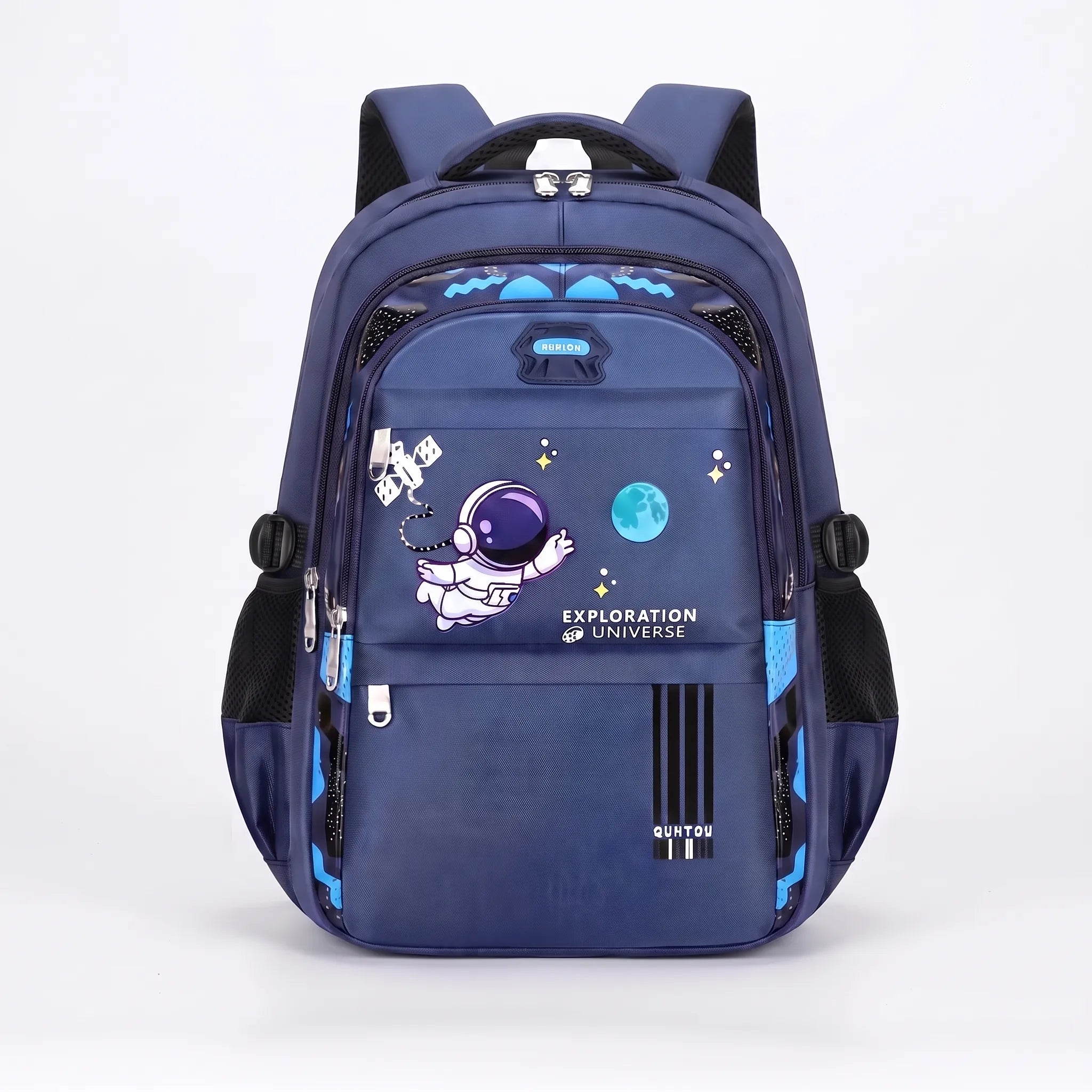 Koulureppu | Monella taskulle, Astronautti-kuvio | 46 cm