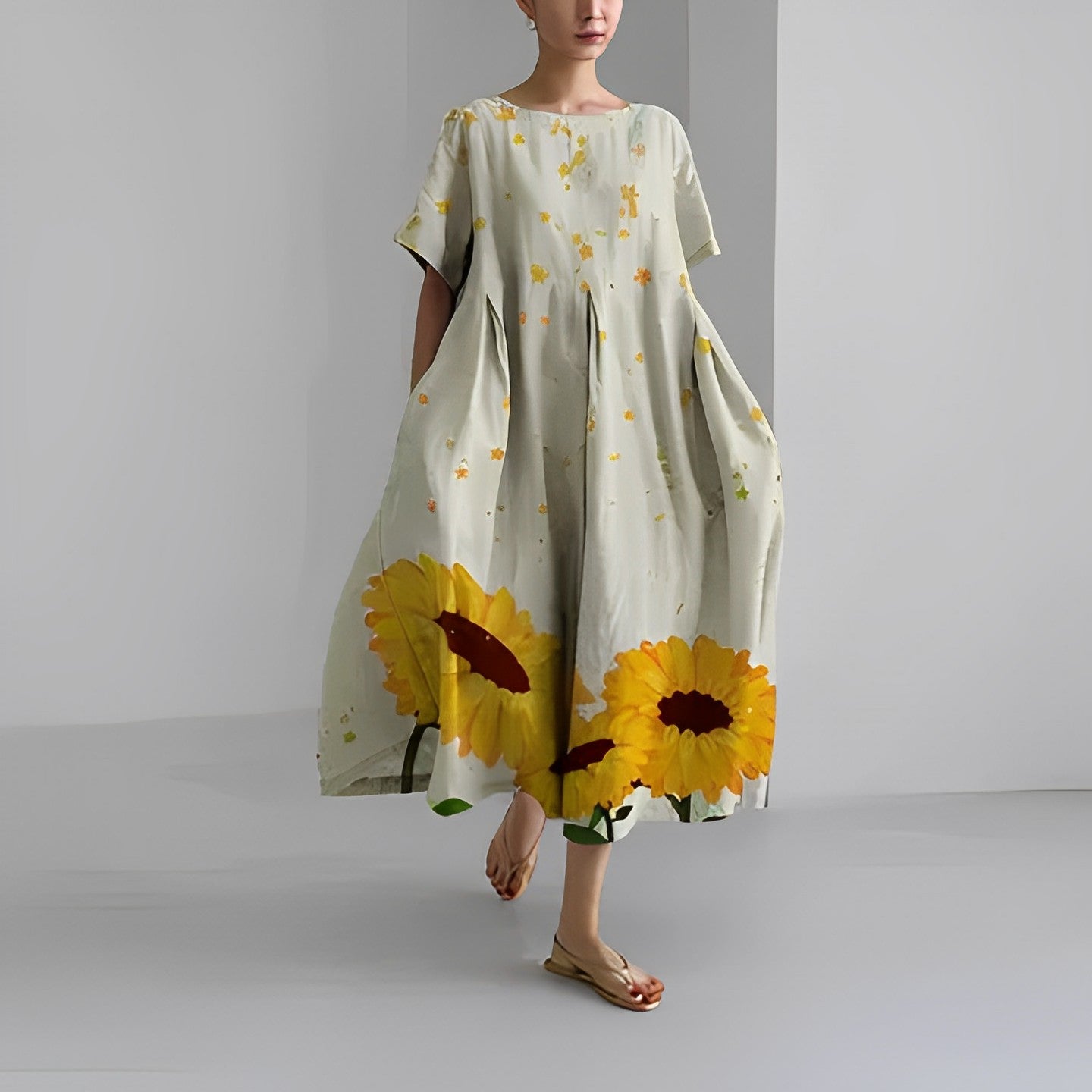Ronja Löysä - Mekko Painettu - Mode Élégante-Mekot-EmiyoSuomi