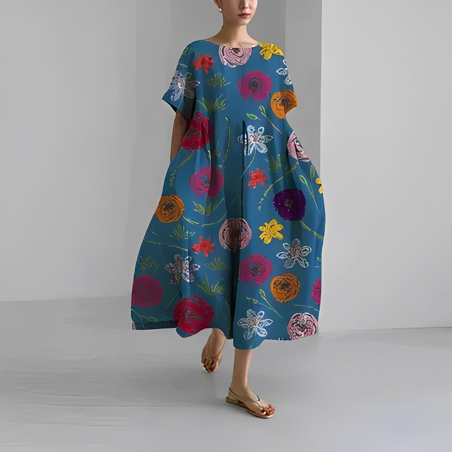 Ronja Löysä - Mekko Painettu - Mode Élégante-Mekot-EmiyoSuomi