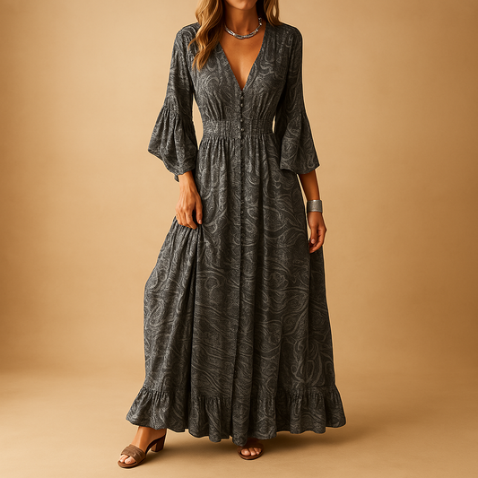 Elise - Pitkä boho-mekko - Tyylikäs ja naisellinen-Mekot-EmiyoSuomi