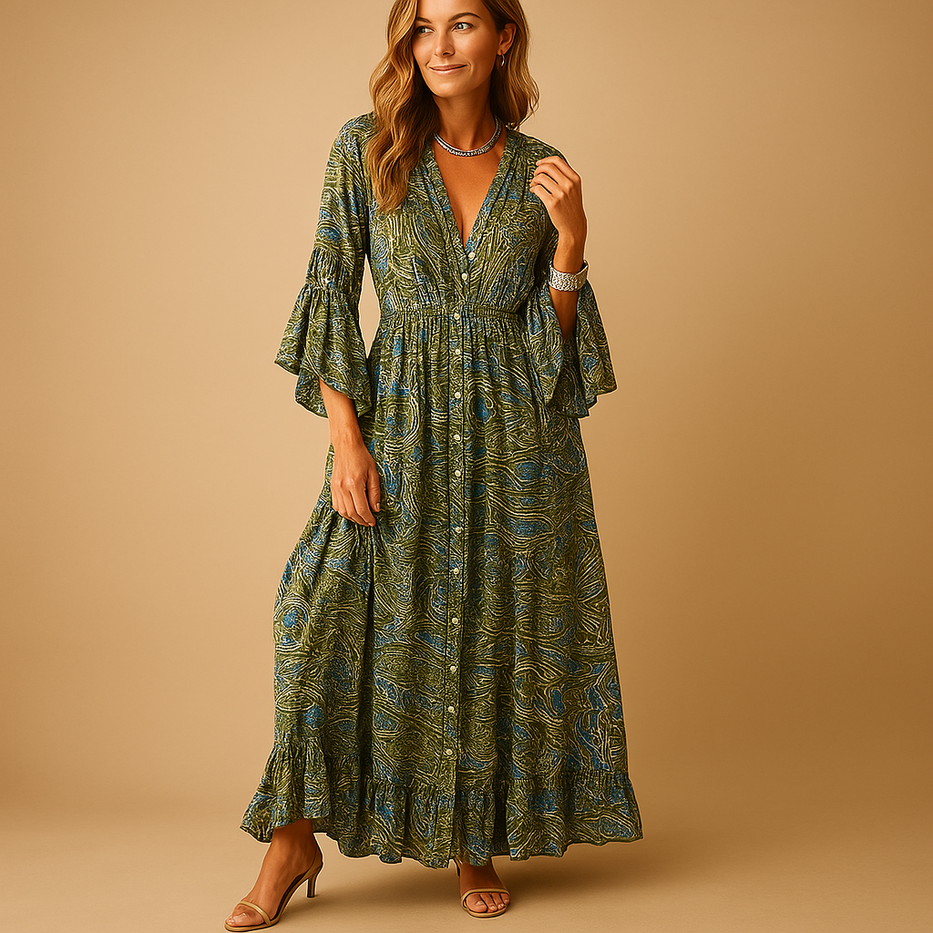 Elise - Pitkä boho-mekko - Tyylikäs ja naisellinen-Mekot-EmiyoSuomi