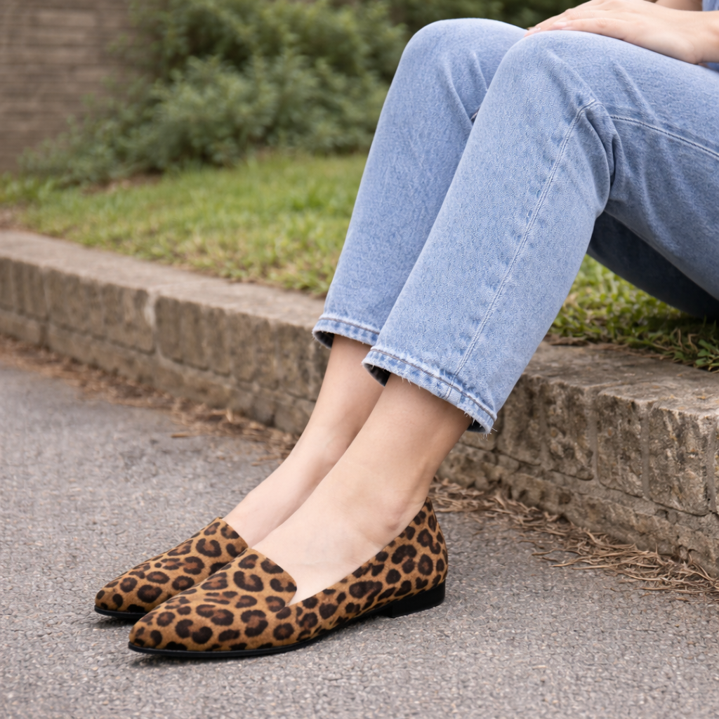 Naisten Ballerina-kengät | Leopardiprint, Terävä Nenä | Slip On Comfort
