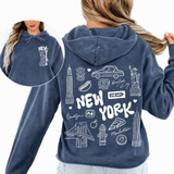 Hoodie | New York pattern, women’s casual hoodie | Comfort colors