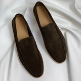 Miesten nahkaloaferit mokkanahka slip-on tummansininen