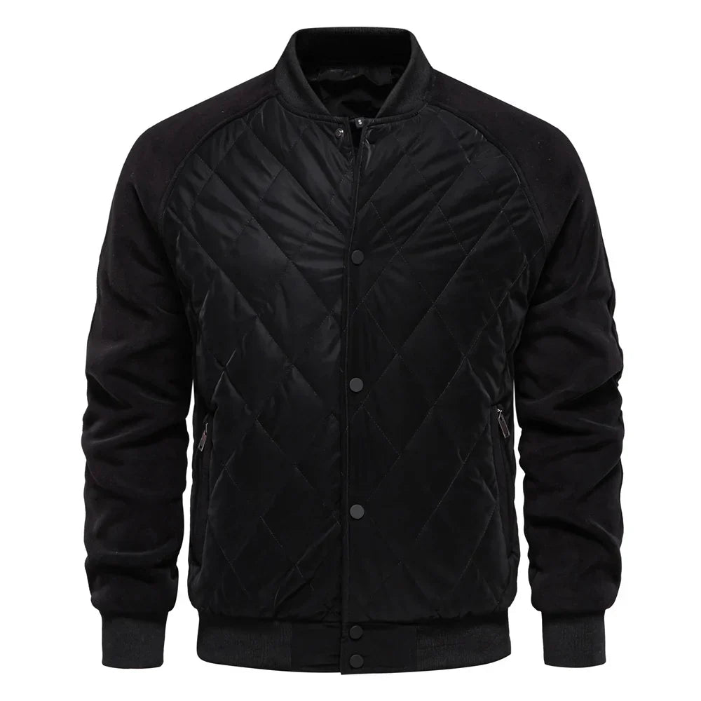 Miesten Bomber-takki | Quilted Varsity Nappisulkija