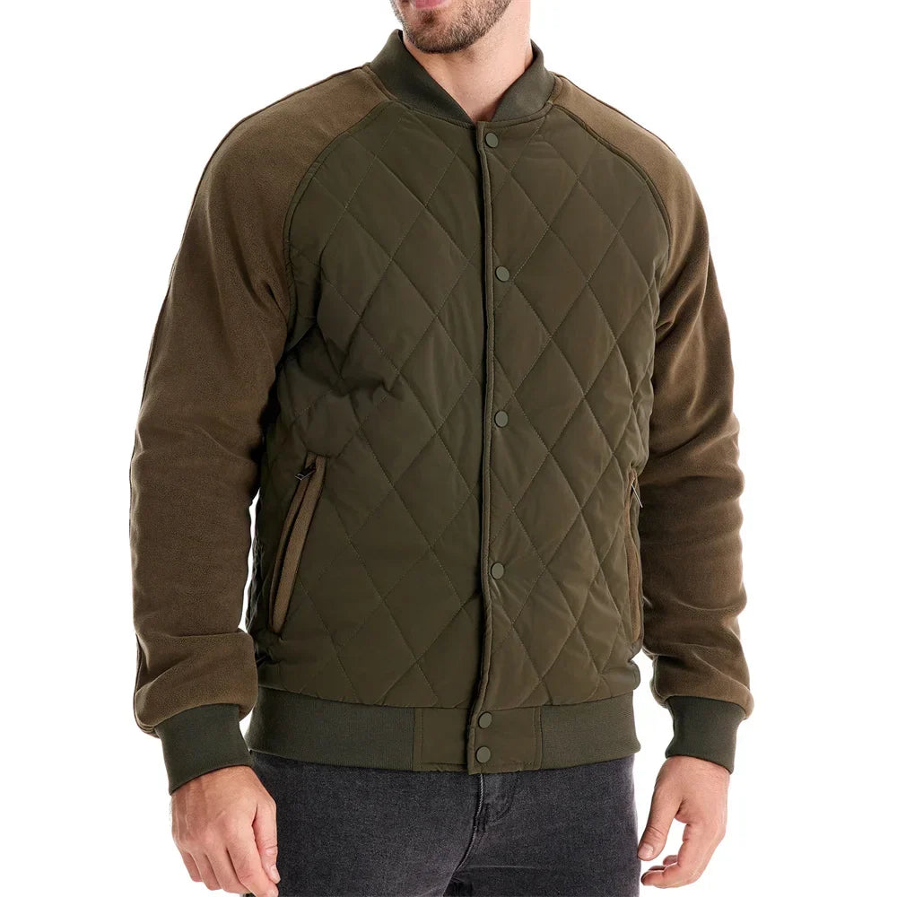 Miesten Bomber-takki | Quilted Varsity Nappisulkija