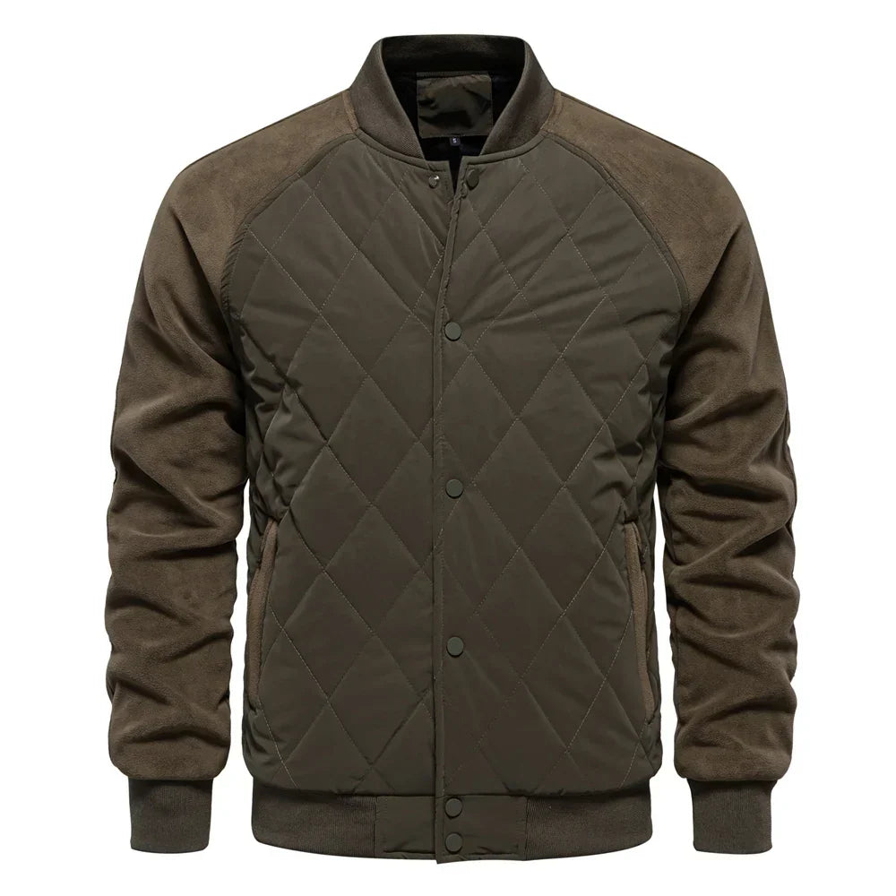 Miesten Bomber-takki | Quilted Varsity Nappisulkija
