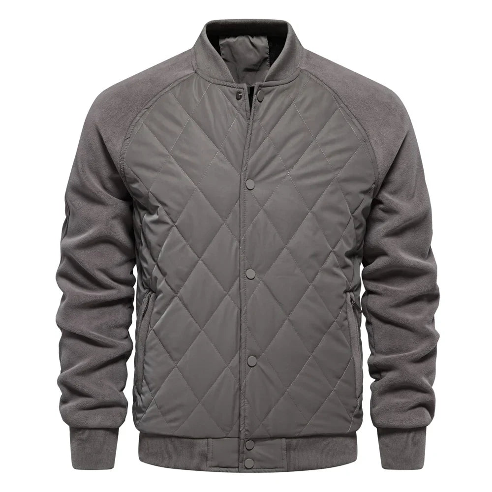 Miesten Bomber-takki | Quilted Varsity Nappisulkija
