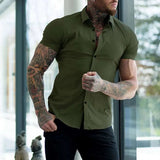 Slim Fit -paita Miehille - Lyhythihainen Gerald vivano-warszawa
