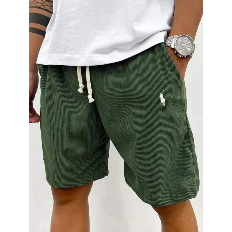 Men's Casual Shorts | Corduroy Fabric, Elastic Waist | Relaxed Fit