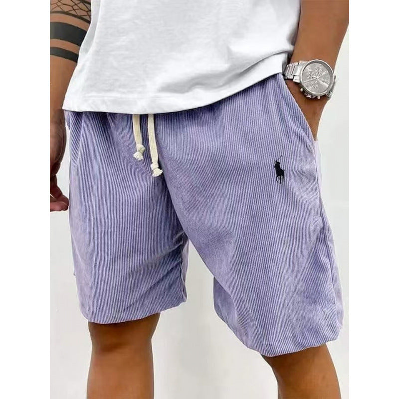 Men's Casual Shorts | Corduroy Fabric, Elastic Waist | Relaxed Fit