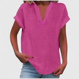 Naisten pusero V-kaulus lyhythiha suora leikkaus