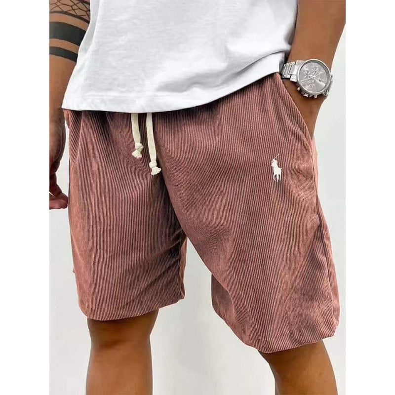 Men's Casual Shorts | Corduroy Fabric, Elastic Waist | Relaxed Fit