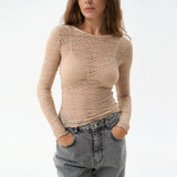 Isolde - Premium ohut verkkopaita - naisten pitkähihaiset paidat