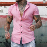 Slim Fit -paita Miehille - Lyhythihainen Gerald vivano-warszawa