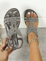 Naisten Litteät Sandalet – Avoin Varvas – Kimallevyöt – Leikattu Slingback-Muotoilu-Sandaalit-EmiyoSuomi