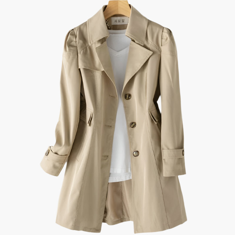 Naisten takki | Beige, Musta, Khaki, Vaaleanpunainen | Muotoiltu istuvuus