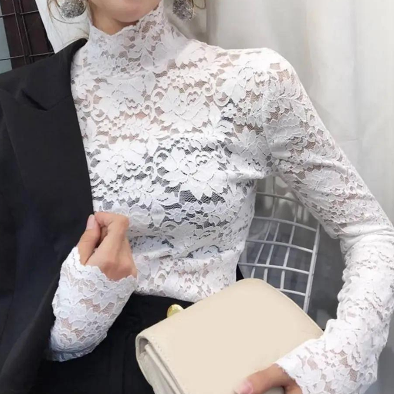 Noa - Elegantti kukallinen - Pitkäkauluksinen naisten paita