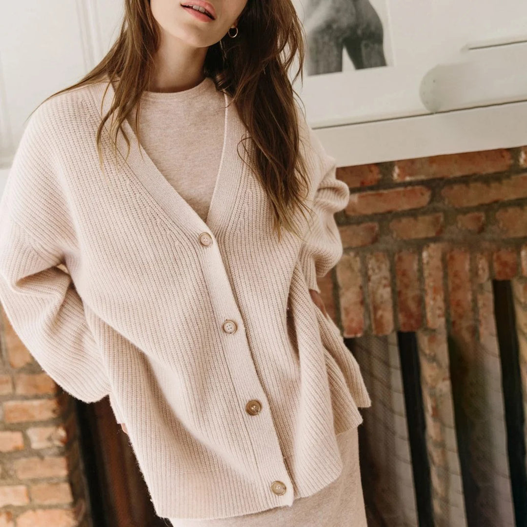 Naisten kaschmir cardigan oversized väljä istuvuus