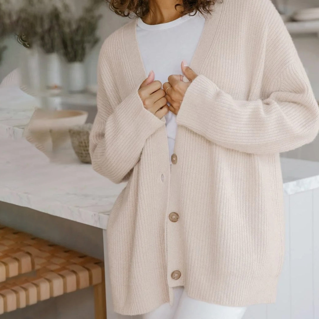 Naisten kaschmir cardigan oversized väljä istuvuus