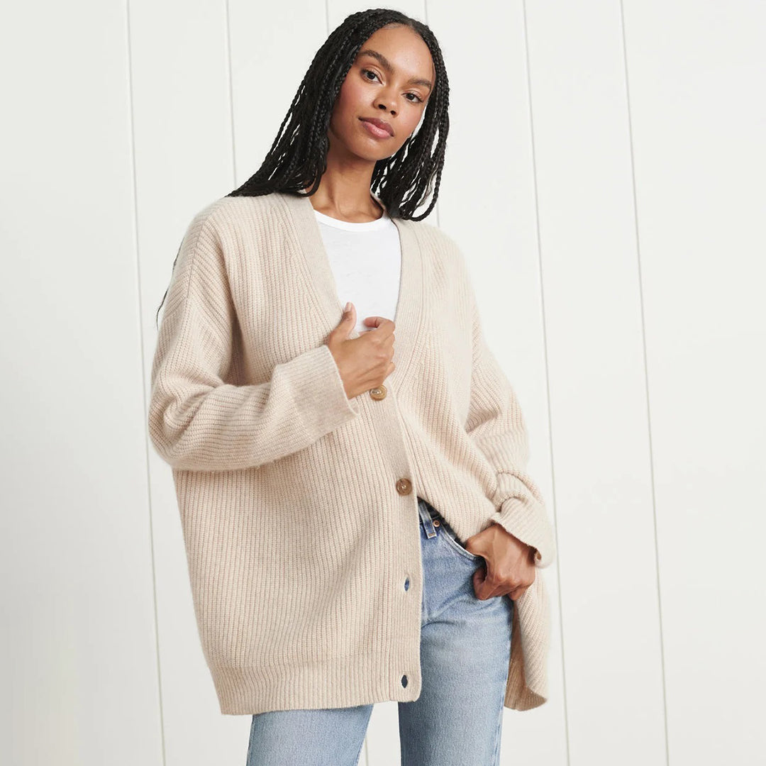 Naisten kaschmir cardigan oversized väljä istuvuus