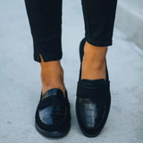 Naisten nahkaiset loaferit | Musta, klassinen tyyli