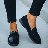 Naisten nahkaiset loaferit | Musta, klassinen tyyli