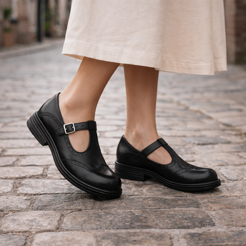 Naisten Mary Jane -kengät | Brogue-tyyli nahkaa | Mukavat ballerinat