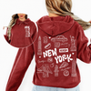 Hoodie | New York pattern, women’s casual hoodie | Comfort colors