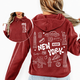 Hoodie | New York pattern, women’s casual hoodie | Comfort colors