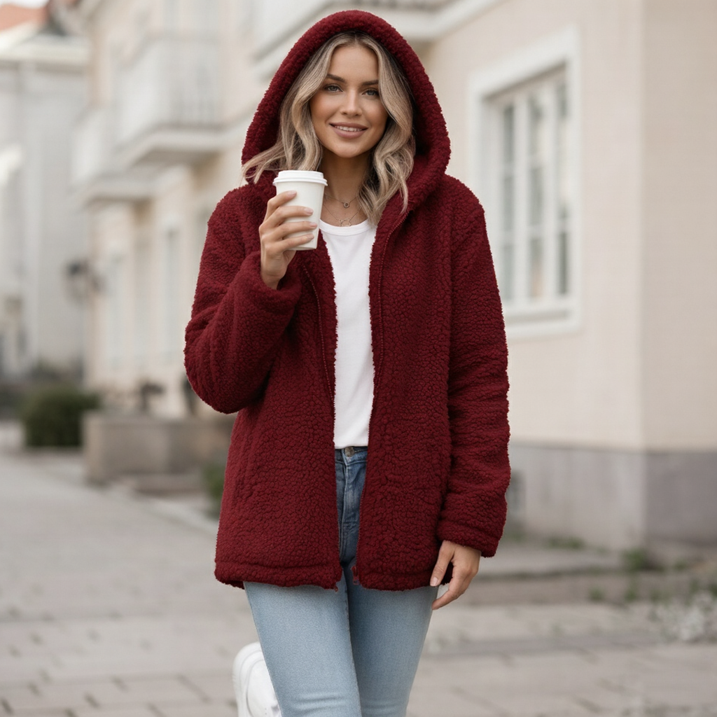 Fleece-takki hupulla - Vetoketju - Fleece-liivi Mukavuus