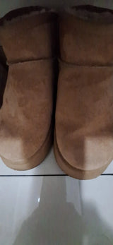 Naisten vuoritetut nilkkurit talvi leveä kumipohja mokkanaha