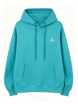 Unisex oversized huppari brodeerattu eläinkuvio löysä leikkaus hupulla